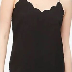 J. Crew Factory Black Scalloped Tank